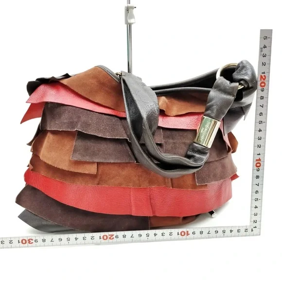 YVES SAINT LAURENT - Chevre Ruffle Saint Tropez Multicolor Leather Shoulder Bag - Picture 2 of 10